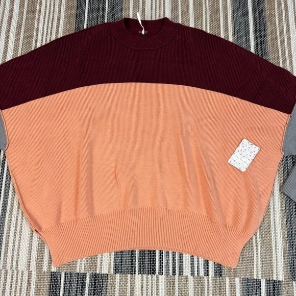 Free People Easy Street Color Block Sweater Size Small Women - Picture 3 of 10